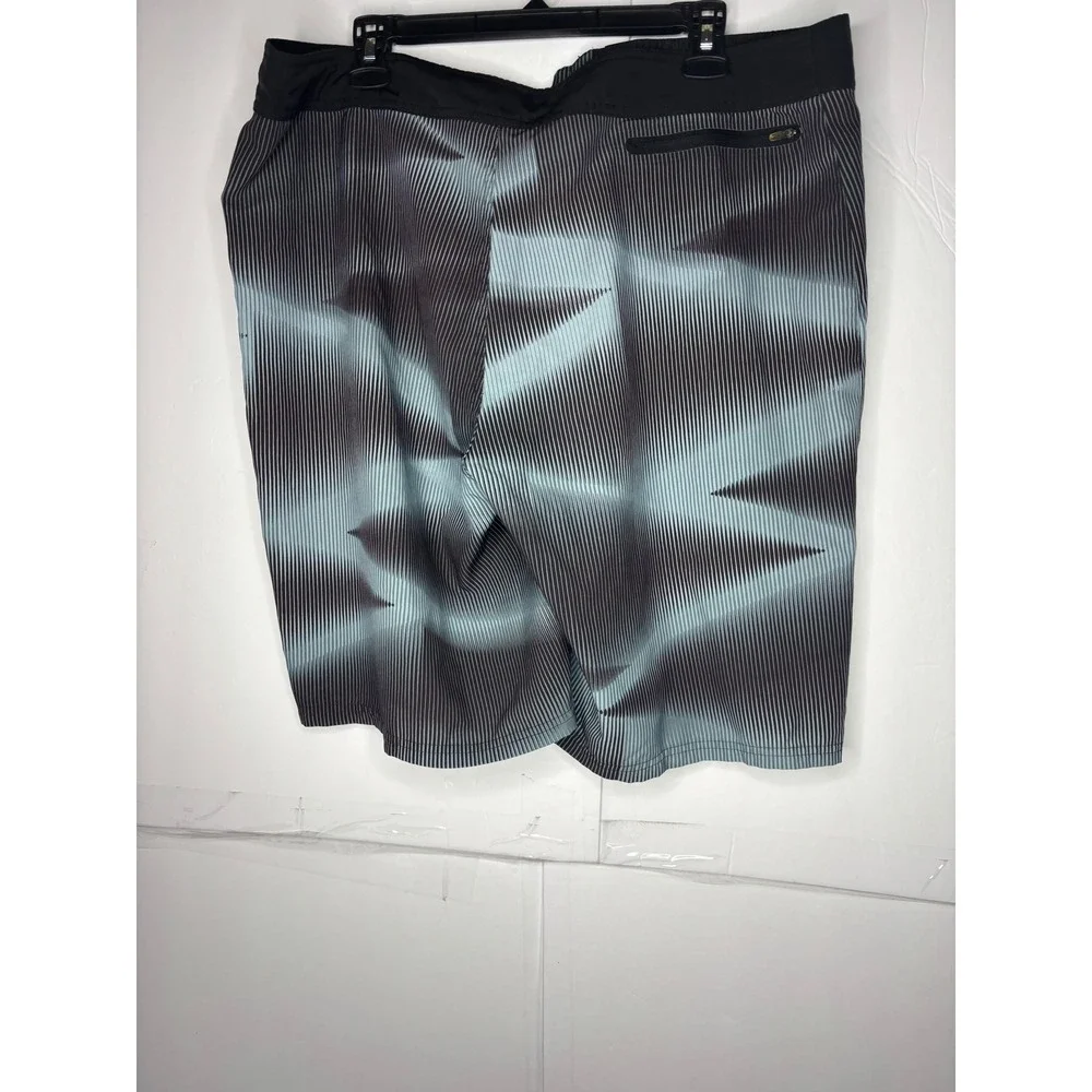 Nike Mens Board Shorts Size 36 Black Blue Geometric‎ Optic Print Swim Trunks